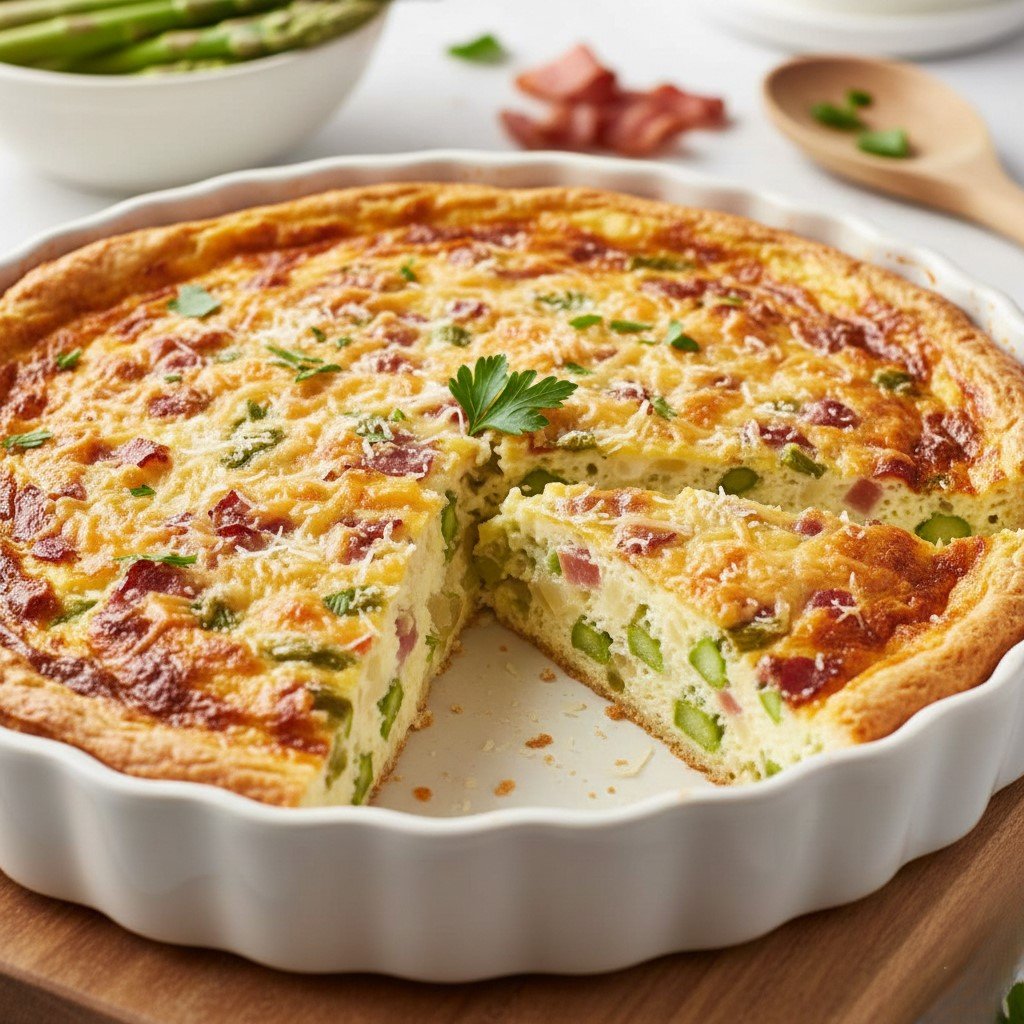 Crustless Asparagus and Bacon Quiche