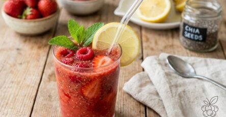 Low Calorie Strawberry Raspberry Chia Lemonade Recipe 1024x681