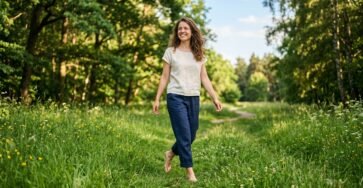 Young woman walking