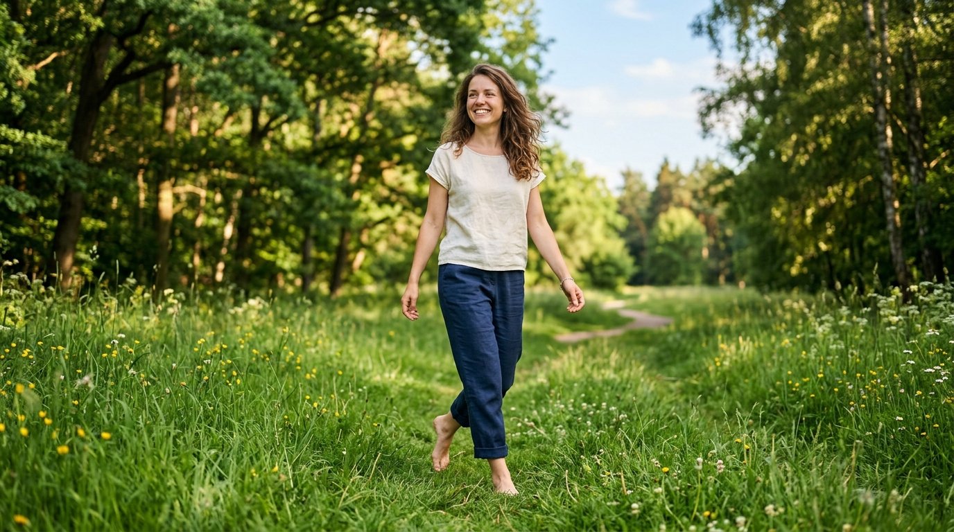 Young woman walking
