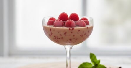 Chocolate and raspberry custards