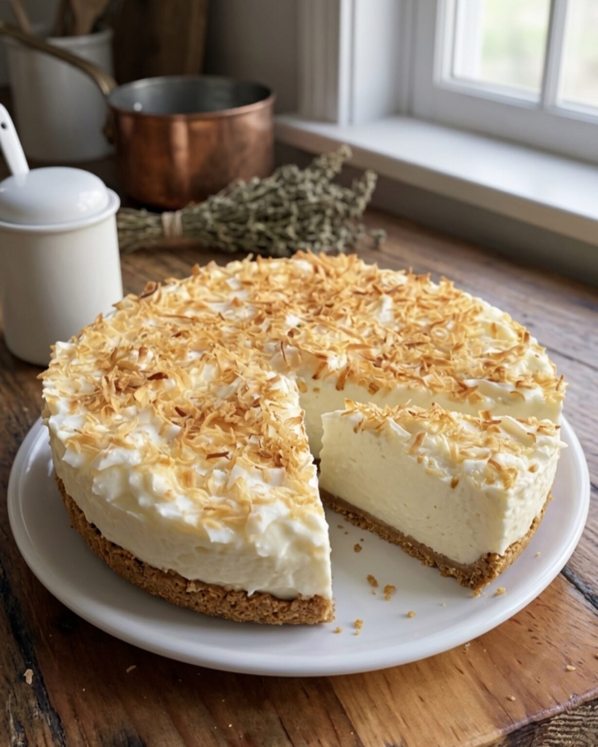 Old Fashioned Coconut Cream Pie with Toasted Coconut Flakes 1229x1536